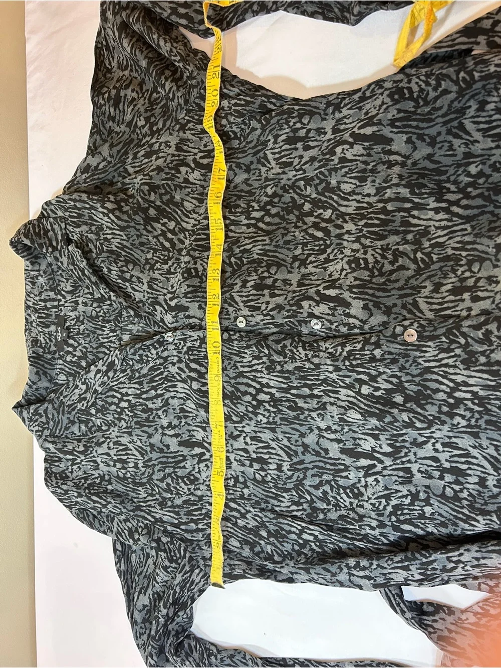 Rails Beatrice Midi Shirt dress Charcoal Abstract Animal Print Ruffle Hem
